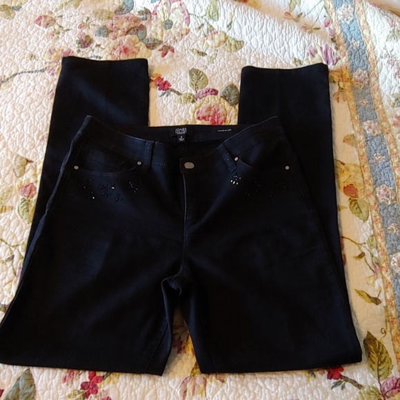 Jones New York Denim - Jones  New York Black Embellished Jeans